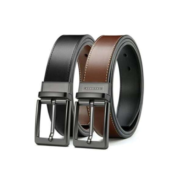 Belt for Men - Men's Belt Leather 1 3/8" Black & Brown for Dress Pants