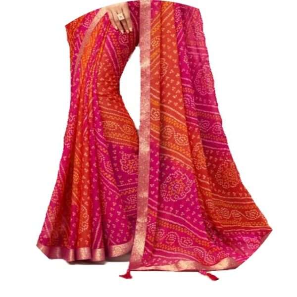 Women's Chiffon Banarasi Printed Saree With Solid - Image 2