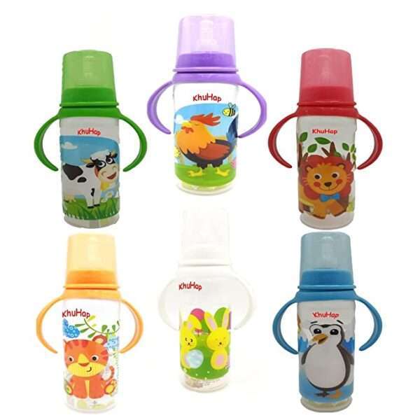 Baby Milk Feeding Silicone Nipple Bottle with Handle for Kids