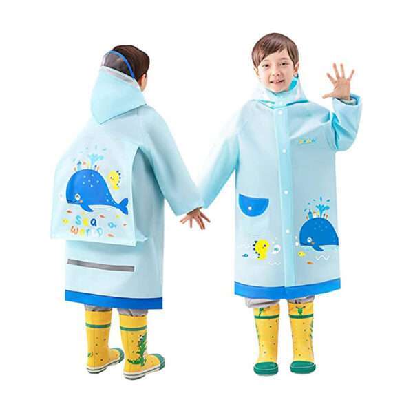 Jacket Girl Boy Age 6-13 Year Cartoon Rain Poncho with School