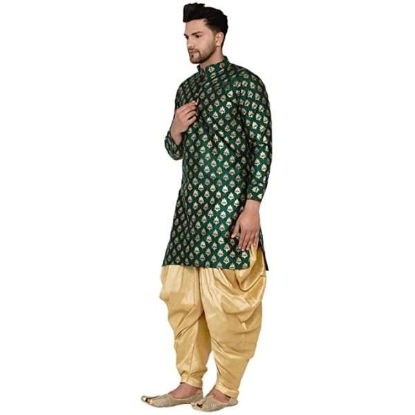 Men's Banarais Full Sleeve Printed Long Straight Kurta - Image 3