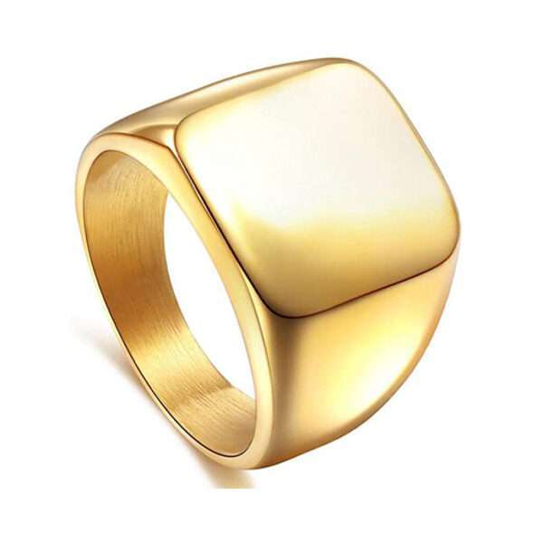 Men Gold Ring Rock Cool Casual Sport Titanium Steel Ring for Men and Boys.