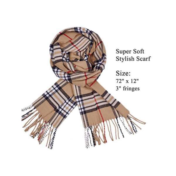 Scarf For Men Cashmere Neck Scarf Plaid Winter Scarf Fall Softest Classic Warm - Image 2