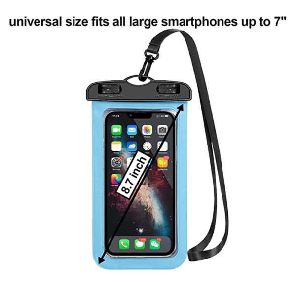 Waterproof Cell Phone Pouch : 3 Pack Universal Water Proof Dry Bag Case with Neck Lanyard - Underwater Clear Cellphone Holder Large Protector - Image 2