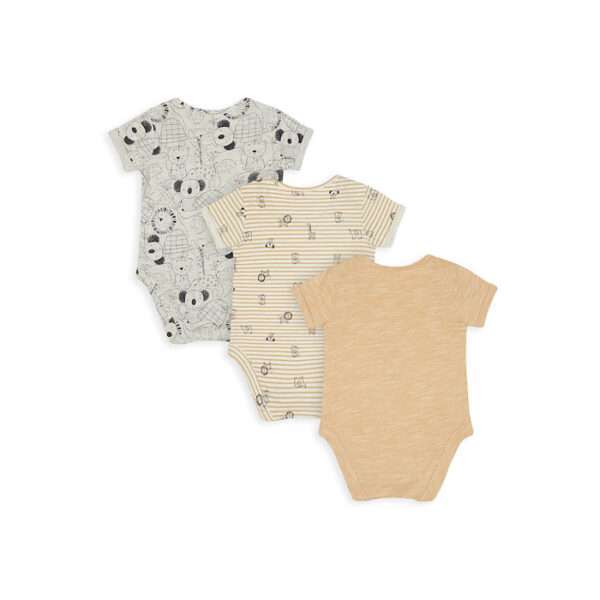 Kids Infant Girl Set Of 3 Printed Pure Cotton Bodysuits - Image 2