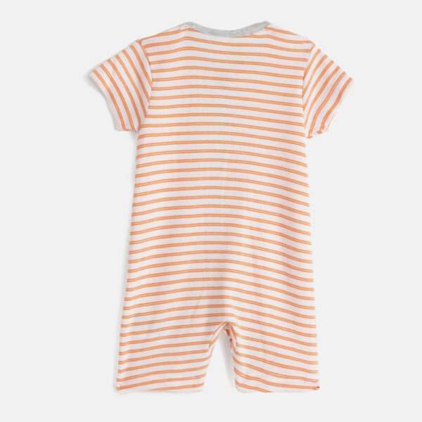 Infant Boys Pack of 2 Grey & Orange Pure Cotton Rompers - Image 3