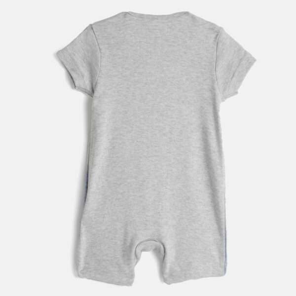 Infant Boys Pack of 2 Grey & Orange Pure Cotton Rompers - Image 4