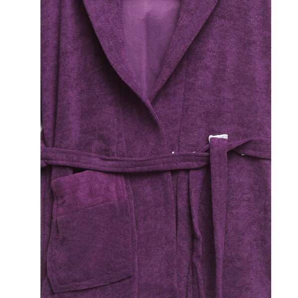 Unisex Kids Purple Solid Bath Robe - Image 3