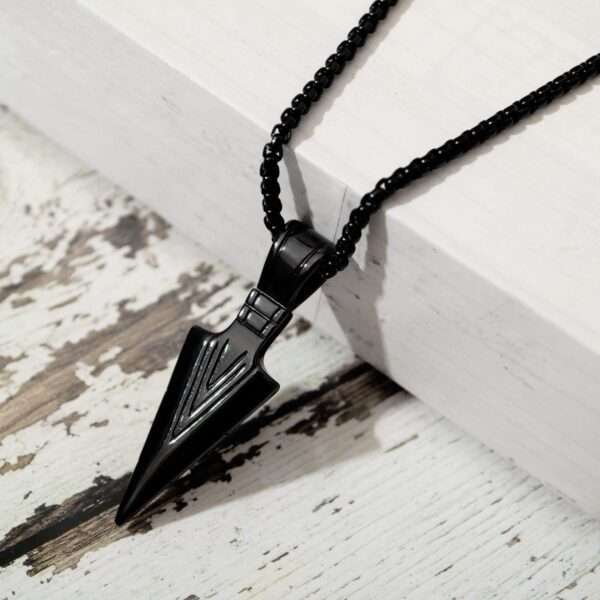 Men's Stainless Steel Cool Spearpoint Arrowhead Pendant Necklace for Men - Image 3